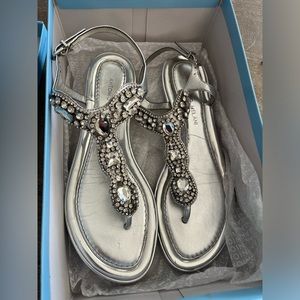 Antonio Melani Silver Sandals / Wedding Sandals - image 1